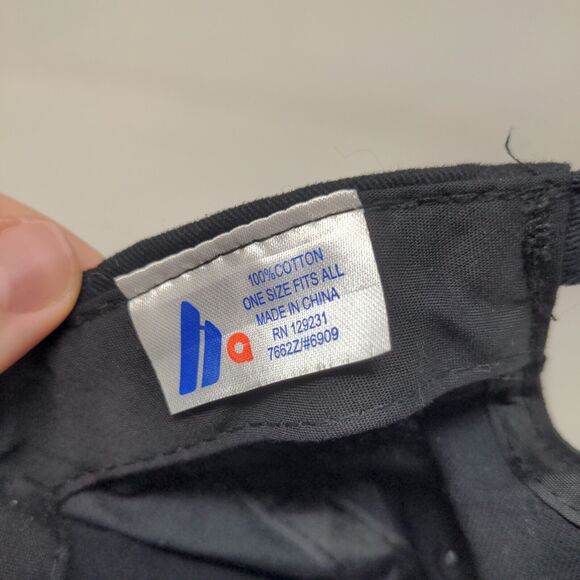 Granny Slideback Hat Black OSFA Adjustable Rhinestone Embellished Cotton - Picture 8 of 8